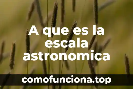 Que es la escala del conocimiento 7 A que es la escala astronomica