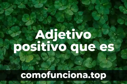 Qué es el artículo, pronombre, adjetivo, nombre o sustantivo 4 Adjetivo positivo que es