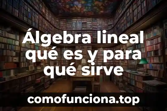 Qué es la ecuación lineal 8 Álgebra lineal qué es y para qué sirve