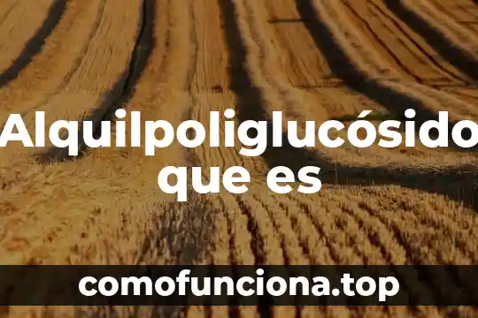 Que es valoren 6 Alquilpoliglucósido que es