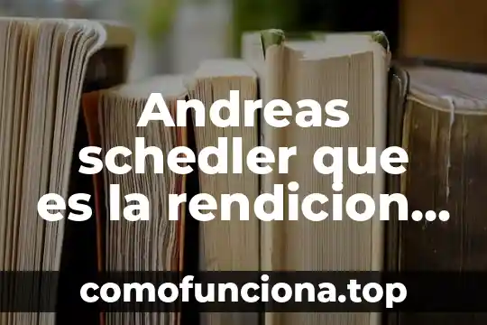 Que es un mecanismo de rendicion de cuentas 8 Andreas schedler que es la rendicion de cuentas