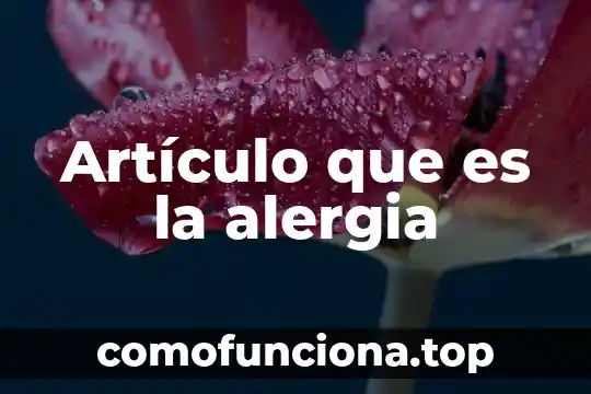 Que es una sociedad articulo 7 Artículo que es la alergia