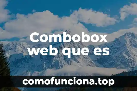Web que es infantil nombre 5 Combobox web que es