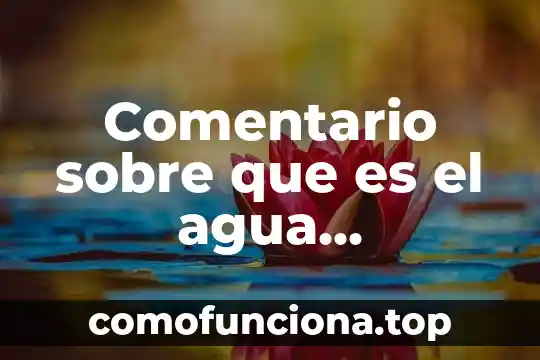 El agua de horchata que es elemento compuesto o mezcla 4 Comentario sobre que es el agua subterránea