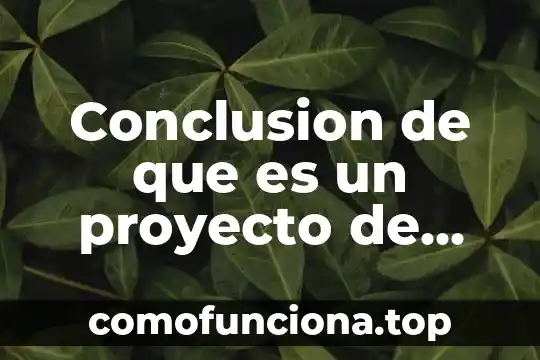 Qué es una conclusión de un cuento 7 Conclusion de que es un proyecto de vida