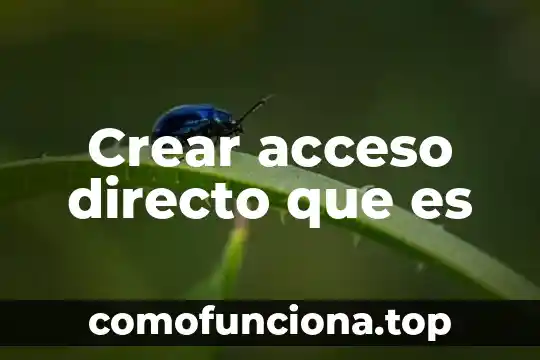 Que es control de acceso tod 3 Crear acceso directo que es