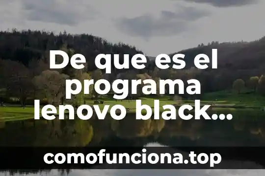 Que es un cura del arte 6 De que es el programa lenovo black silk