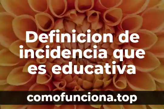 Que es una entidad educativa 7 Definicion de incidencia que es educativa