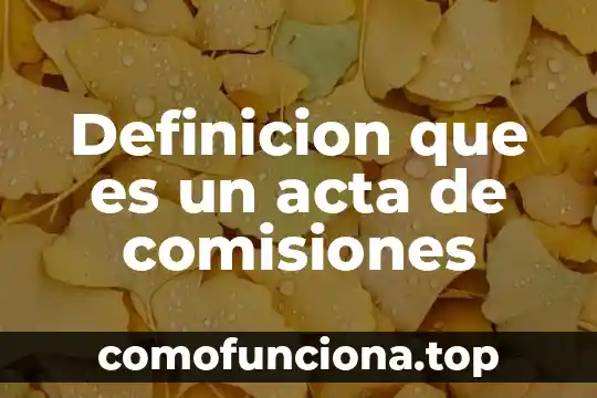Qué es definición de red 8 Definicion que es un acta de comisiones