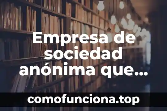 Que es un tipo de empresa 6 Empresa de sociedad anónima que es