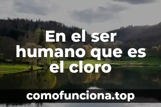 Afluenta credito humano que es 3 En el ser humano que es el cloro