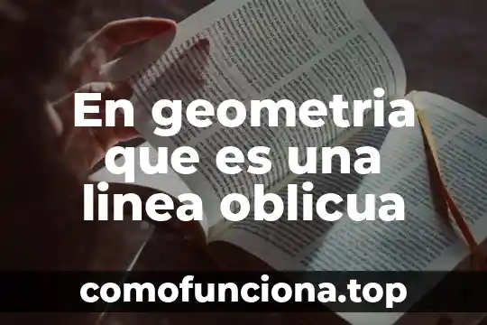 Qué es geometría definición 4 En geometria que es una linea oblicua