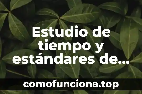 Que es el tipo de estudio explicativo 8 Estudio de tiempo y estándares de producción que es