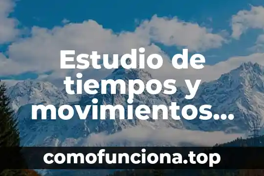 Que es la planta ala de angel 5 Estudio de tiempos y movimientos para que es