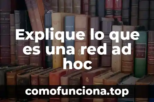 Qué es una aplicación ad hoc 6 Explique lo que es una red ad hoc