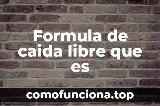 Que es caida libre y sus componentes 7 Formula de caida libre que es