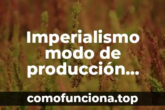 Que es la re produccion de una planta 8 Imperialismo modo de producción que es