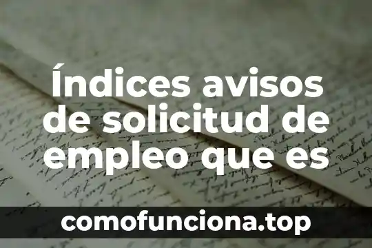Qué es banza comercial 4 Índices avisos de solicitud de empleo que es