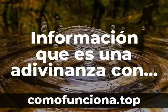 Para que es util la información complementaria 8 Información que es una adivinanza con metáfora