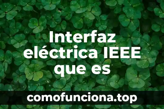 Que es dconducta electrica 4 Interfaz eléctrica IEEE que es