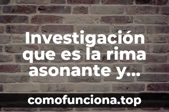 Qué es la investigación electrónica 3 Investigación que es la rima asonante y consonante