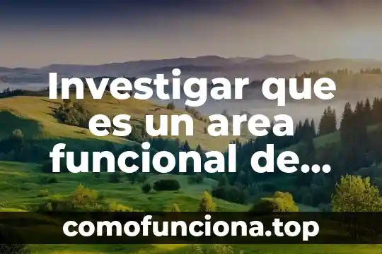 Que es una area de una materia 3 Investigar que es un area funcional de una empresa