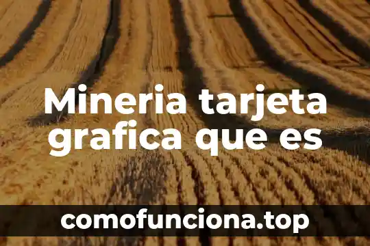 Qué es gráfica en arte 7 Mineria tarjeta grafica que es