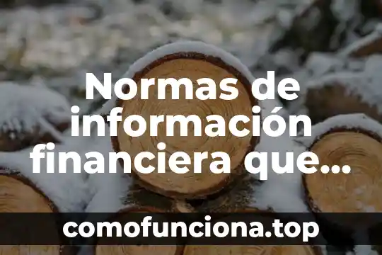 Que es el proceso de planeacion financiera 7 Normas de información financiera que es