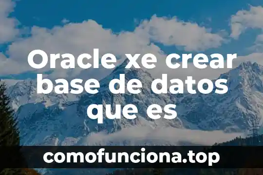 Que es y caracteristicas oracle database 8 Oracle xe crear base de datos que es