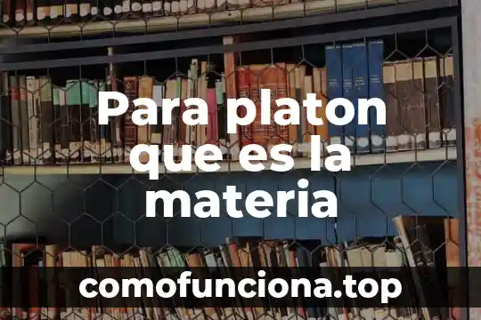 Qué es la teoría política de platón 7 Para platon que es la materia