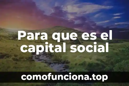 Que es el capital social y tipos de capital social 8 Para que es el capital social