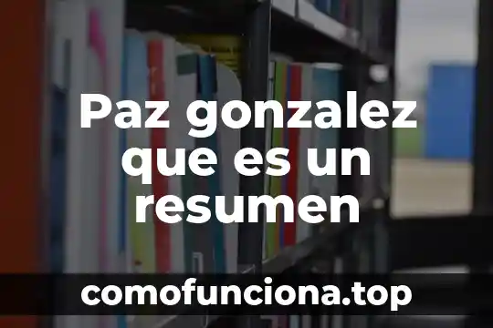 Que es del institute para la economics y la paz 6 Paz gonzalez que es un resumen