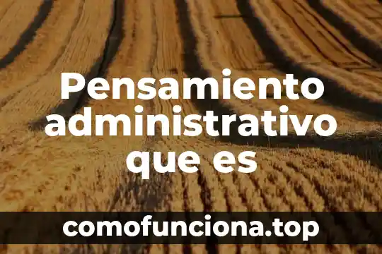 Para que es importante fundamentar las habilidades de pensamiento 8 Pensamiento administrativo que es