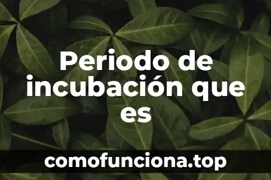 Que es el periodo antiguo de venezuela 3 Periodo de incubación que es