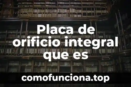Que es la atencion integral del anciano 7 Placa de orificio integral que es