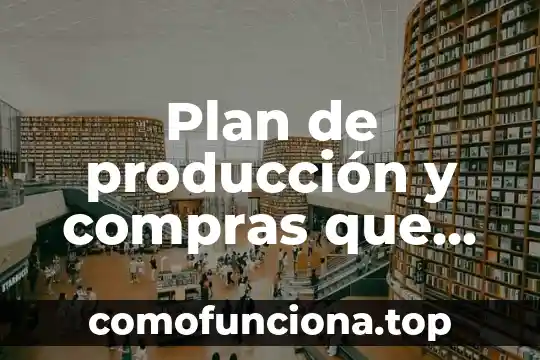 Que es plan de trabajo de auditoria 6 Plan de producción y compras que es