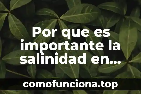 Por que es importante el patrimonio 4 Por que es importante la salinidad en los océanos