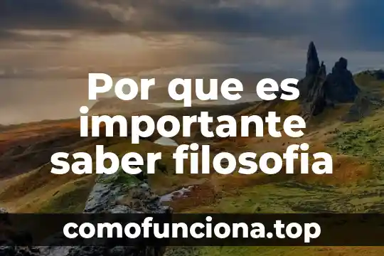 Que es filosofia significado etimologico 5 Por que es importante saber filosofia