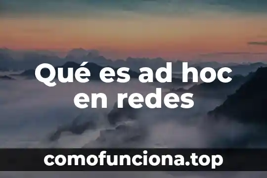 Qué es una aplicación ad hoc 5 Qué es ad hoc en redes