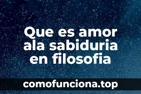 Que es el conocimiento sabiduria y creencia 5 Que es amor ala sabiduria en filosofia