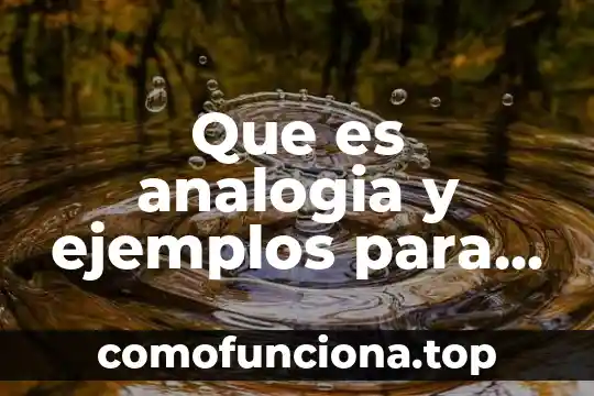 Que es una analogía en lógica 5 Que es analogia y ejemplos para primaria