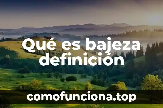 Qué es desconocido definición 5 Qué es bajeza definición