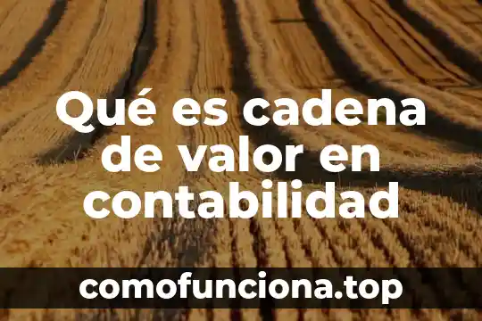 Qué es concepto de noción contabilidad 8 Qué es cadena de valor en contabilidad