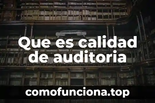 Que es el premio iberoamericano de la calidad 3 Que es calidad de auditoria