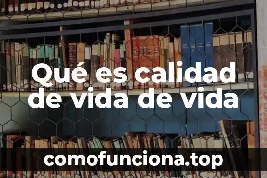 Que es calidad focos decorados 7 Qué es calidad de vida de vida