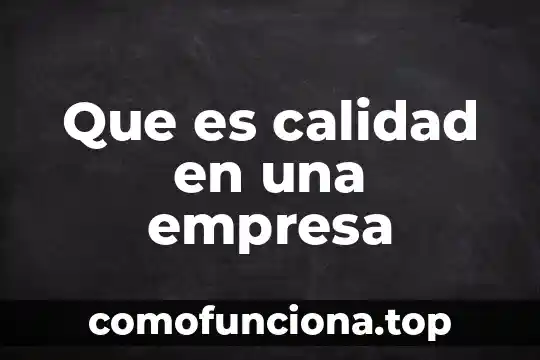 Qué es el nombre fiscal de una empresa 3 Que es calidad en una empresa