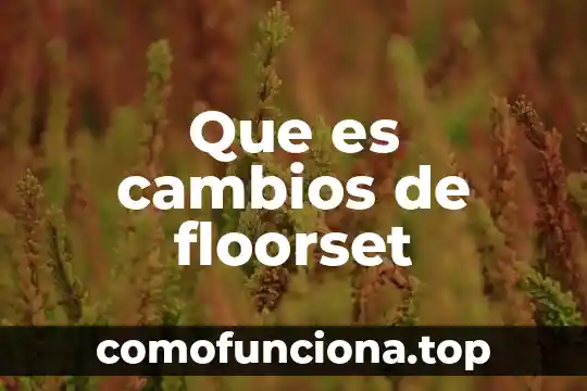 Que es cambios trcnicos 3 Que es cambios de floorset