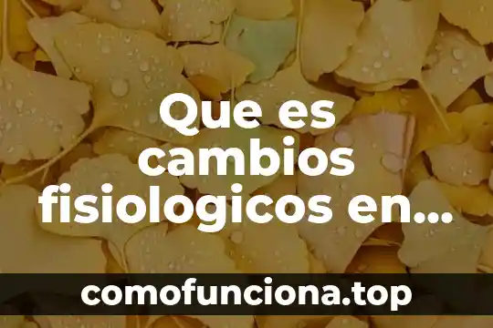 Que es cambios trcnicos 4 Que es cambios fisiologicos en la adolescencia