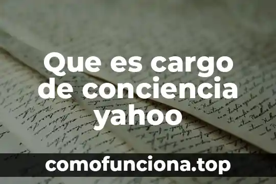 Que es el dow jones yahoo 4 Que es cargo de conciencia yahoo