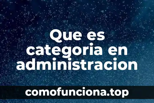 Que es una clase o categoria de datos 4 Que es categoria en administracion